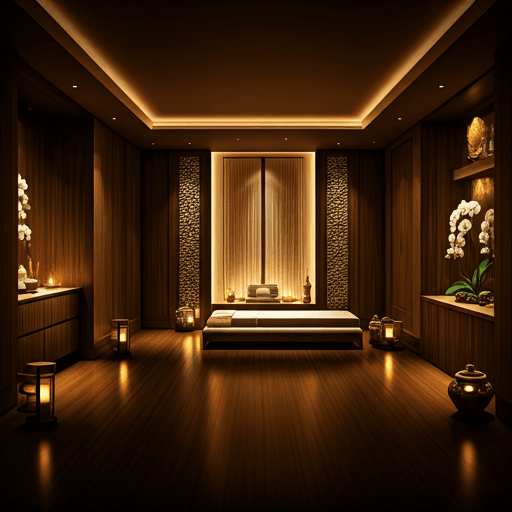 Atmospheric Thai spa interior