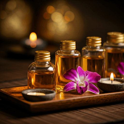 Spa details with essential oils